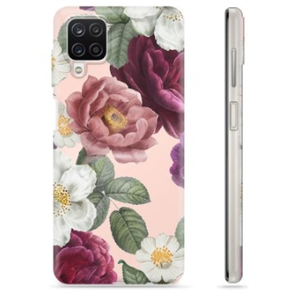 Samsung Galaxy A12 TPU-Skal - Romantiska Blommor Animerad