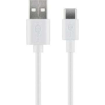 Goobay USB-C 3.1 till USB-A 2.0 hane kabel - 2m - Vit Vit