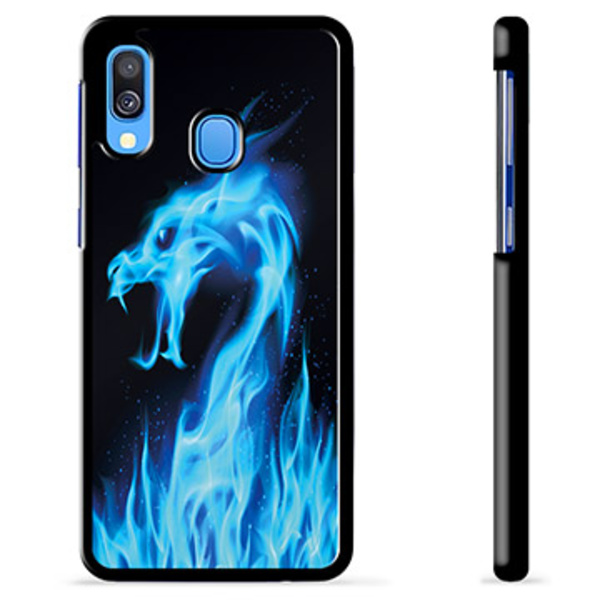 Samsung Galaxy A40 Skyddsskal - Blå Elddrake Animerad