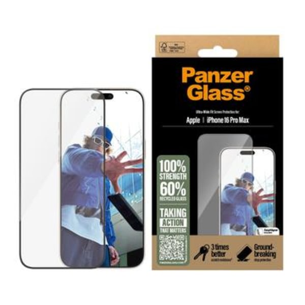 iPhone 16 Pro Max PanzerGlass Ultra-Wide Fit EasyAligner Skä... Svart