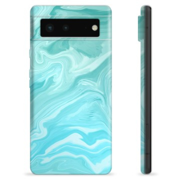 Google Pixel 6 TPU-Skal - Blå Marmor Blå