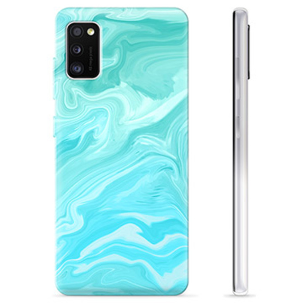 Samsung Galaxy A41 TPU-Skal - Blå Marmor Blå