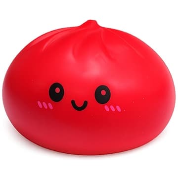 Kawaii Dumpling mjuk leksak för stressavlastning - röd Röd