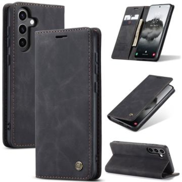 Samsung Galaxy S25 Caseme 013 Series Plånboksfodral - Svart Svart