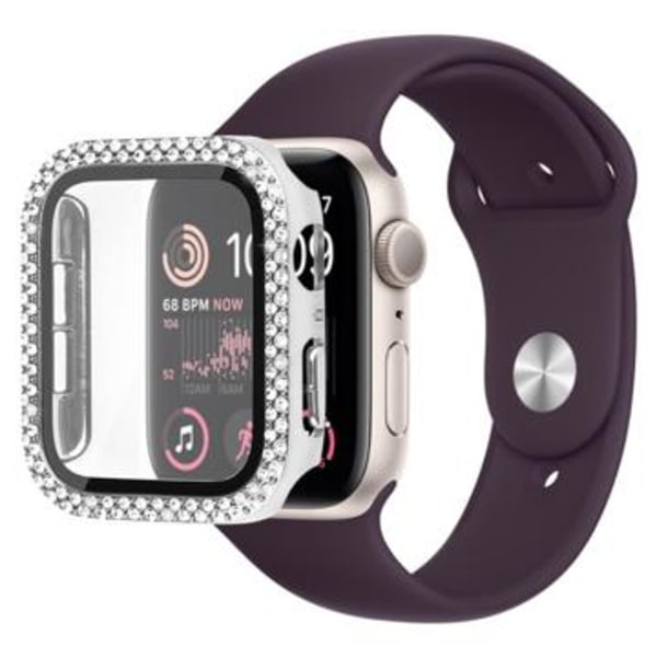 Strass Dekorativa Apple Watch SE (2022)/SE/6/5/4 Skal med Sk... Silver