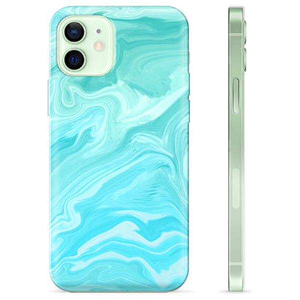 iPhone 12 TPU-Skal - Blå Marmor Blå