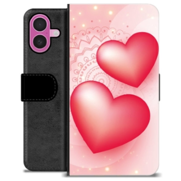 iPhone 16 Plus Premium Plånboksfodral - Kärlek Animerad