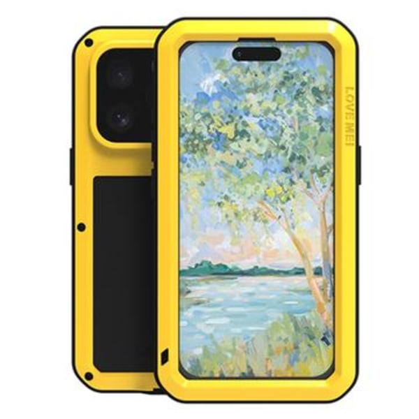 iPhone 16 Pro Max Love Mei Powerful Hybridskal - Gul Gul