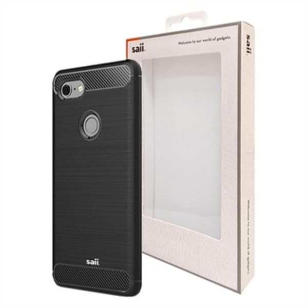 Saii Borstat Google Pixel 3 XL TPU-skal - Kolfiber - Svart Svart