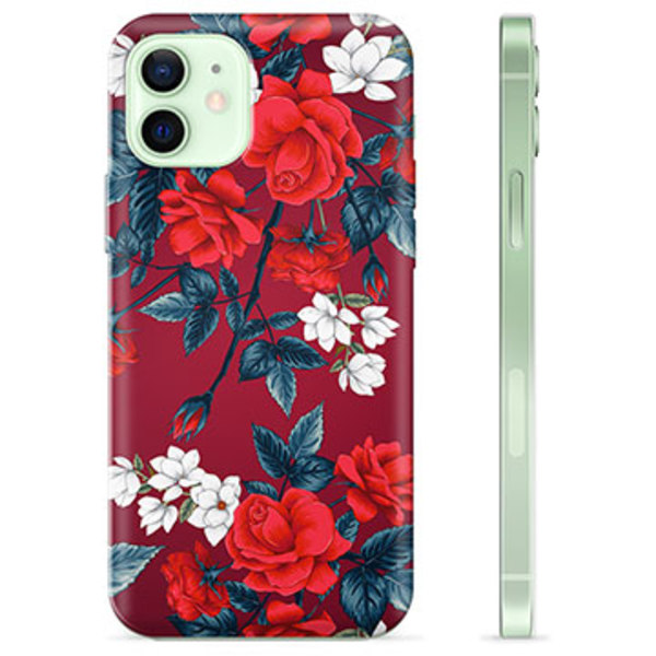 iPhone 12 TPU-Skal - Vintage Blommor Animerad
