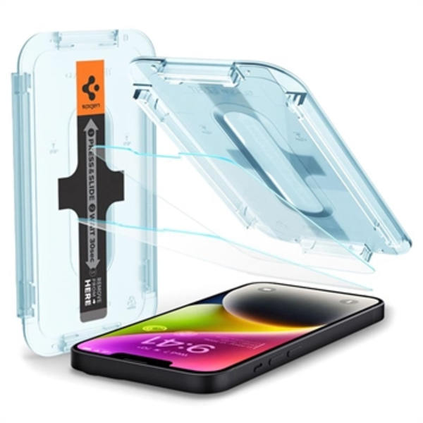 iPhone 13/13 Pro/14/16e Spigen Glas.tR Ez Fit Skärmskydd -... Genomskinlig