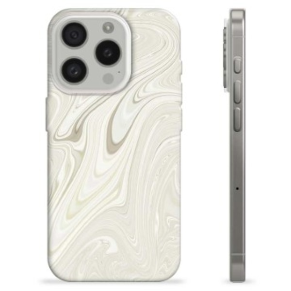 iPhone 15 Pro TPU-Skal - Pärlmarmor Tvåfärgad