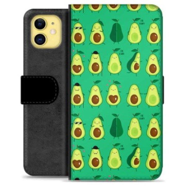 iPhone 11 Premium Plånboksfodral - Avokado Mönster Animerad