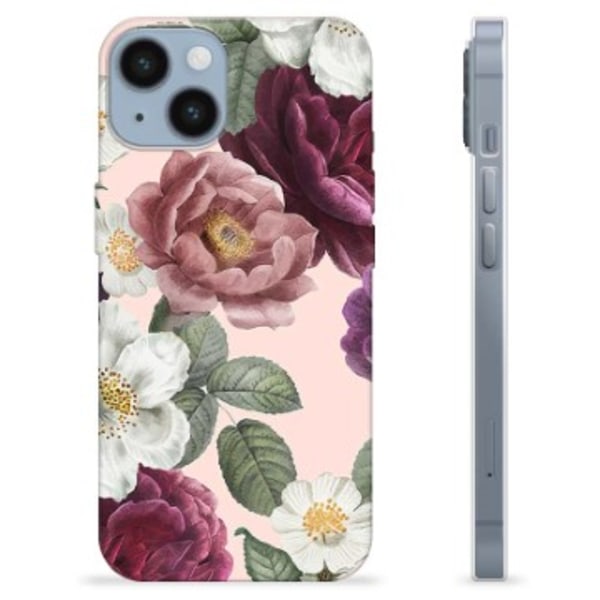 iPhone 14 TPU-Skal - Romantiska Blommor Animerad