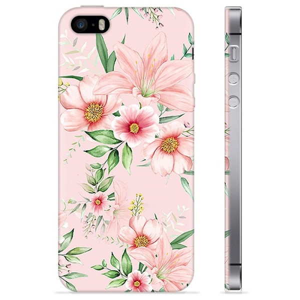 iPhone 5/5S/SE TPU-Skal - Vattenfärg Blommor Animerad