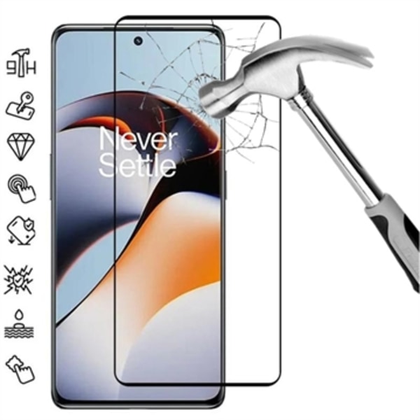 OnePlus 12R/Ace 3 Heltäckande Härdat Glas Skärmskydd - 9H... Svart
