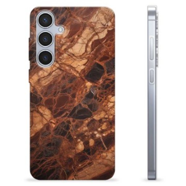 Samsung Galaxy S24+ TPU-Skal - Bärnstenmarmor Brun