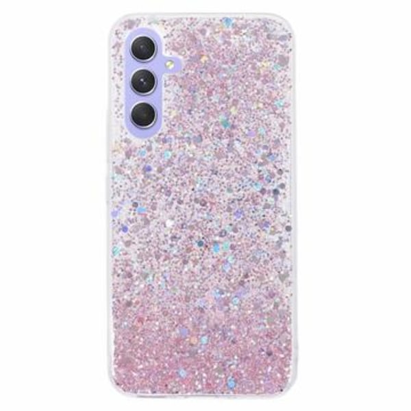 Samsung Galaxy A54 5G Glitter Flakes TPU-skal - Rosa Rosa