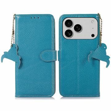 iPhone 17 Pro Max/18 Pro Max Läder Plånboksfodral med RFID... Blå