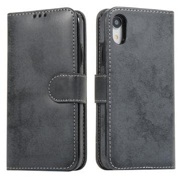 iPhone XR Vintage 2-i-1-plånboksfodral med avtagbart lock -... Svart