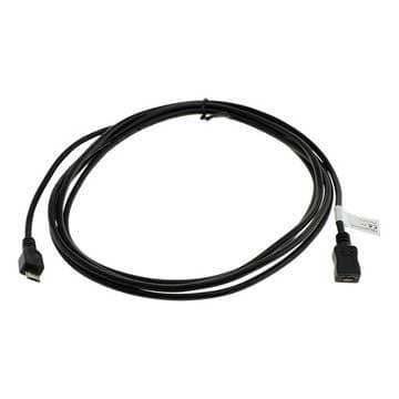 Micro USB Förlängningskabel - 5pin - 2m - Svart Svart