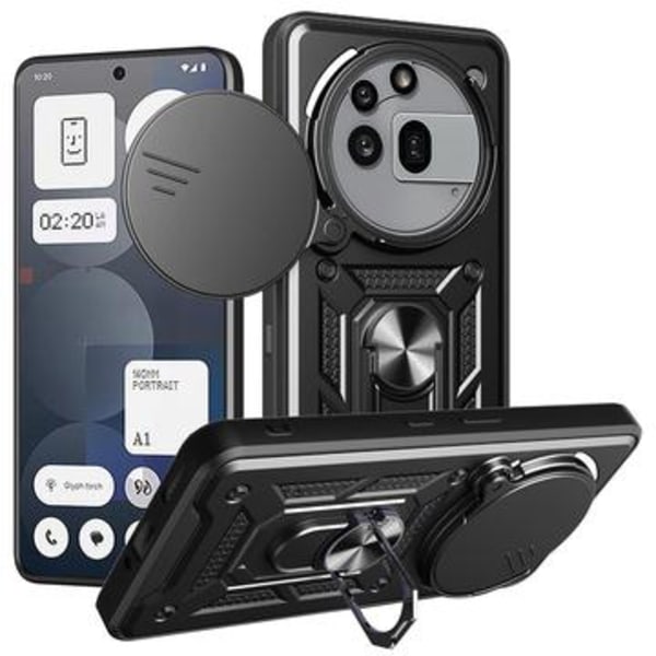 Nothing Phone (3a) Pro Hybrid Skal med Roterande Ring med... Svart