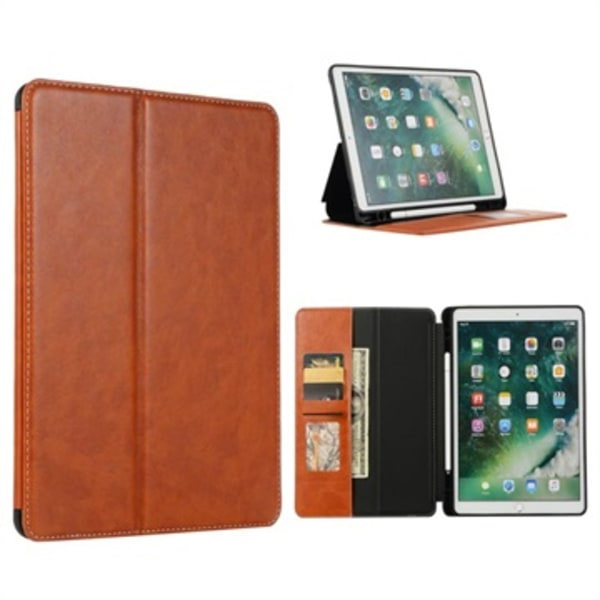 iPad 10.2 2019/2020/2021 Foliofodral med Kortplatser - Brun Brun