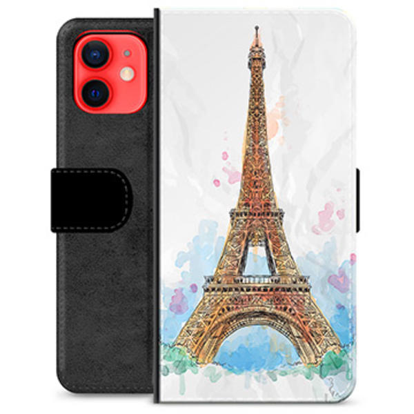 iPhone 12 mini Premium Plånboksfodral - Paris Animerad