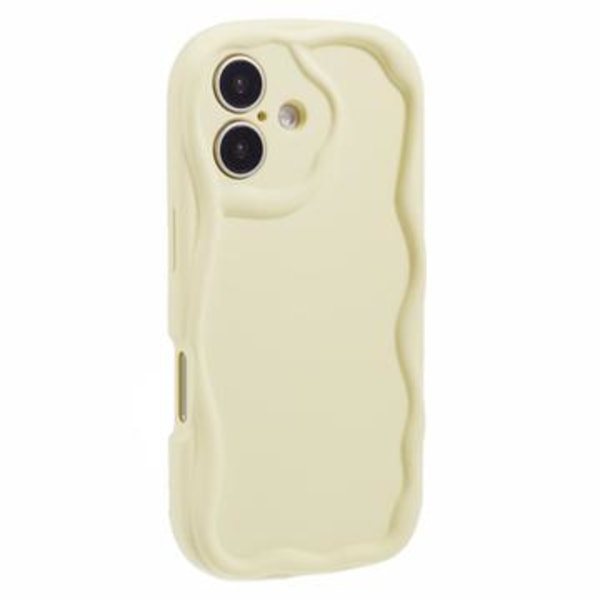 iPhone 16 Plus Candy Color Wavy TPU-Skal - Gul Gul