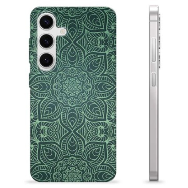 Samsung Galaxy S24 TPU-Skal - Grön Mandala Animerad