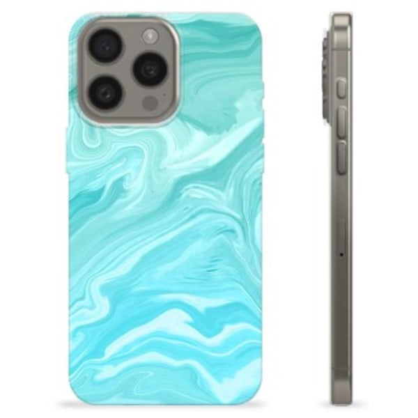 iPhone 15 Pro Max TPU-Skal - Blå Marmor Blå