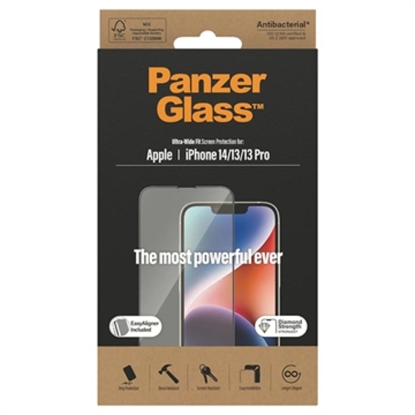 iPhone 13/13 Pro/14 PanzerGlass Ultra-Wide Fit EasyAligner Sk... Svart