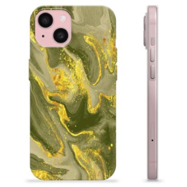 iPhone 15 TPU-Skal - Olivmarmor Tvåfärgad