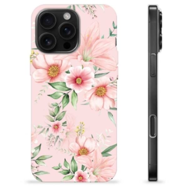 iPhone 16 Pro Max TPU-Skal - Vattenfärg Blommor Animerad