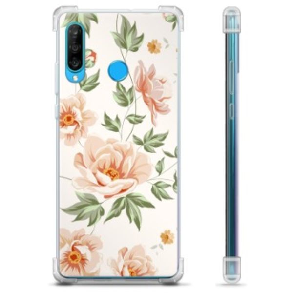 Huawei P30 Lite Hybridskal - Blommig Animerad