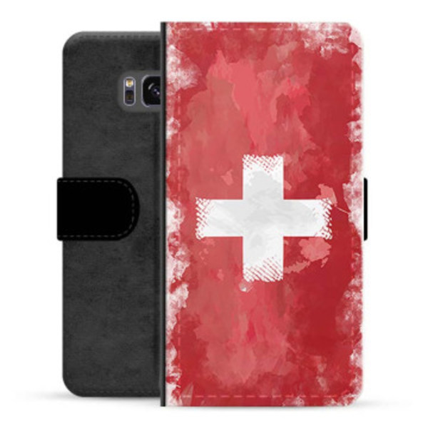 Samsung Galaxy S8 Premium Plånboksfodral - Schweizisk Flagga Animerad