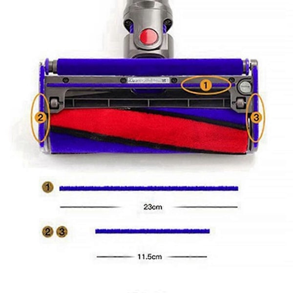 7 stk Myke Plysjstrimler for V6 V7 V8 V10 V11 Støvsuger Myk Rullehode med Skrutrekker Erstatning
