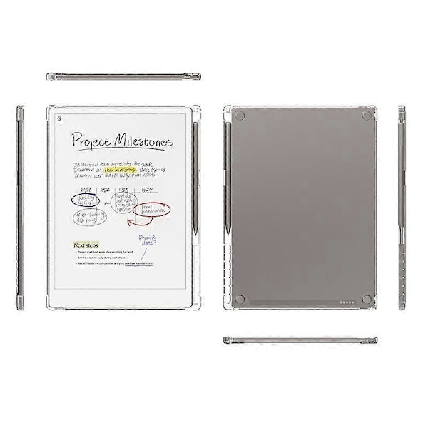 For Remarkable Paper Pro Deksel Anti-Fall Klar TPU Nettbrettdeksel med Pennholder (W)