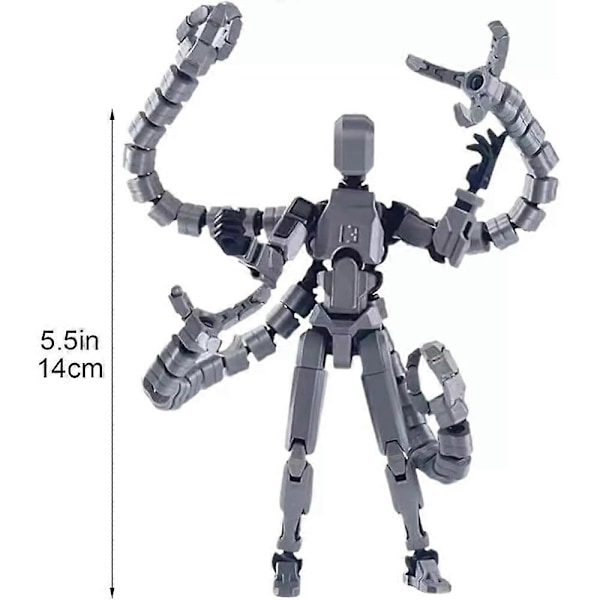 T13 Actionfigur Tillbehör, Multi-ledad Rörlig 3D-Printad Leksak (W)