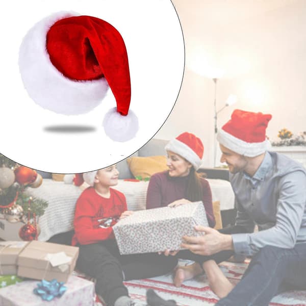 Julfesthattar Marinblå Vit Kant Tomtedräkt Tillbehör Present