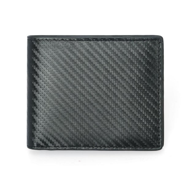 RFID carbon pung i ægte læder Sort Black one size