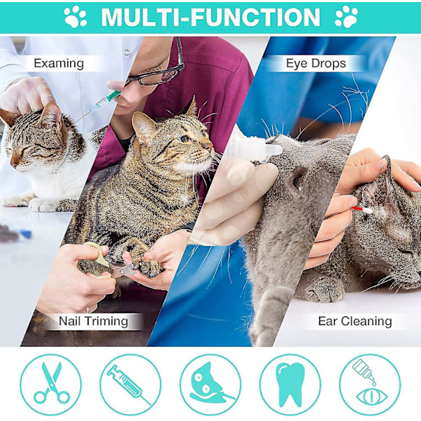 Katt Duschnätväska Katt Grooming Badväska Justerbar Katt Tvättsväska Multifunktionell Katt Begränsningsväska Förhindra Bita [DB]
