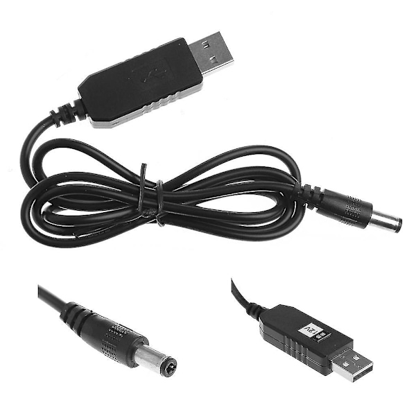 USB DC 5V till DC 12V Step Up Kabel Modul Konverter 2.1x5.5mm Hankontakt (W)