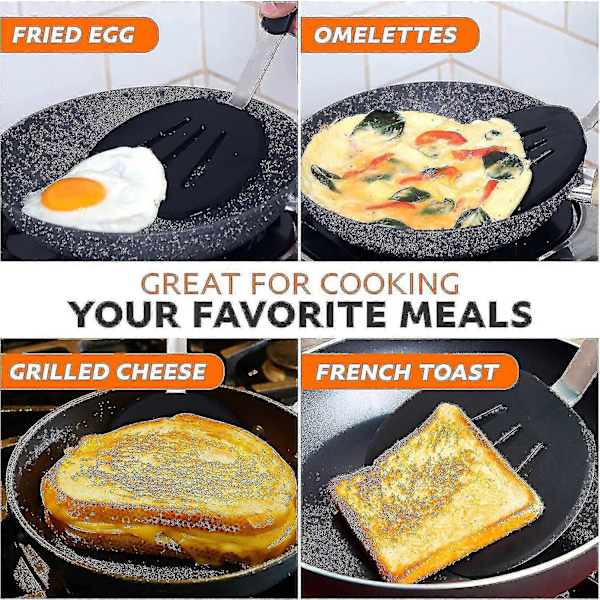 Fleksibel Ekstra Bred Pandekage Spatel Silikone Vender Nonstick Kogegrej (W)