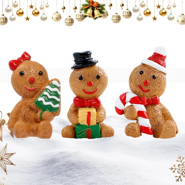 Pepparkaksfigurer (3-pack) - Juldekorationer för hemmet (W)