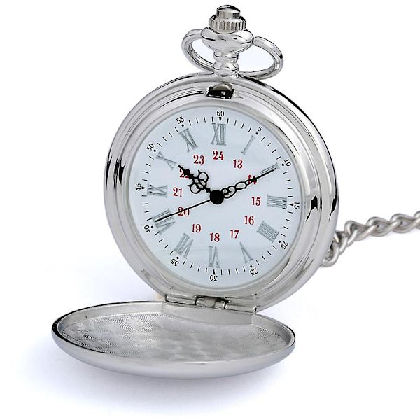 Lommeklokke for menn Lommeklokke Retro Stilig Lommeklokke Lommeklokke Menn Sølv Lommeklokke [fw} Silver 4.5*4.5cm
