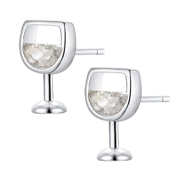 1 Par Snygga Örhängen Cubic Zirconia Vinglas Cubic [FW] Silver