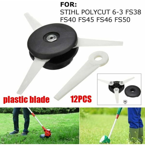 Trimmerhuvud + 12 skärblad för STIHL POLYCUT 6-3 FS38 FS40 FS45 (W)