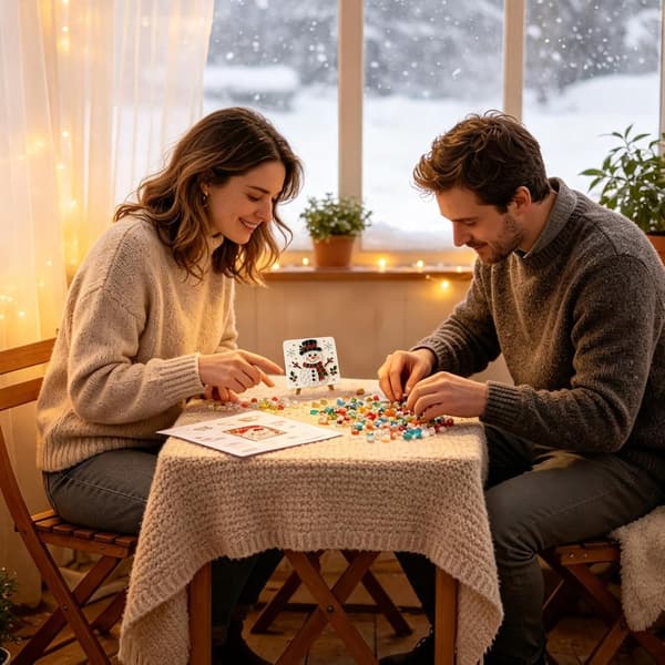 DIY Julemosaikksett, Snømann Kunstsett (W)