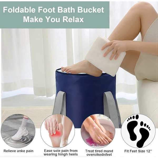 Foldbart Bassin, 30 * 36cm Bærbart Rejsefodbad Bærbart Fodblødningsbassin Fod Spa Fodblødnings Pedicure Bassin Udendørs Camping (W)